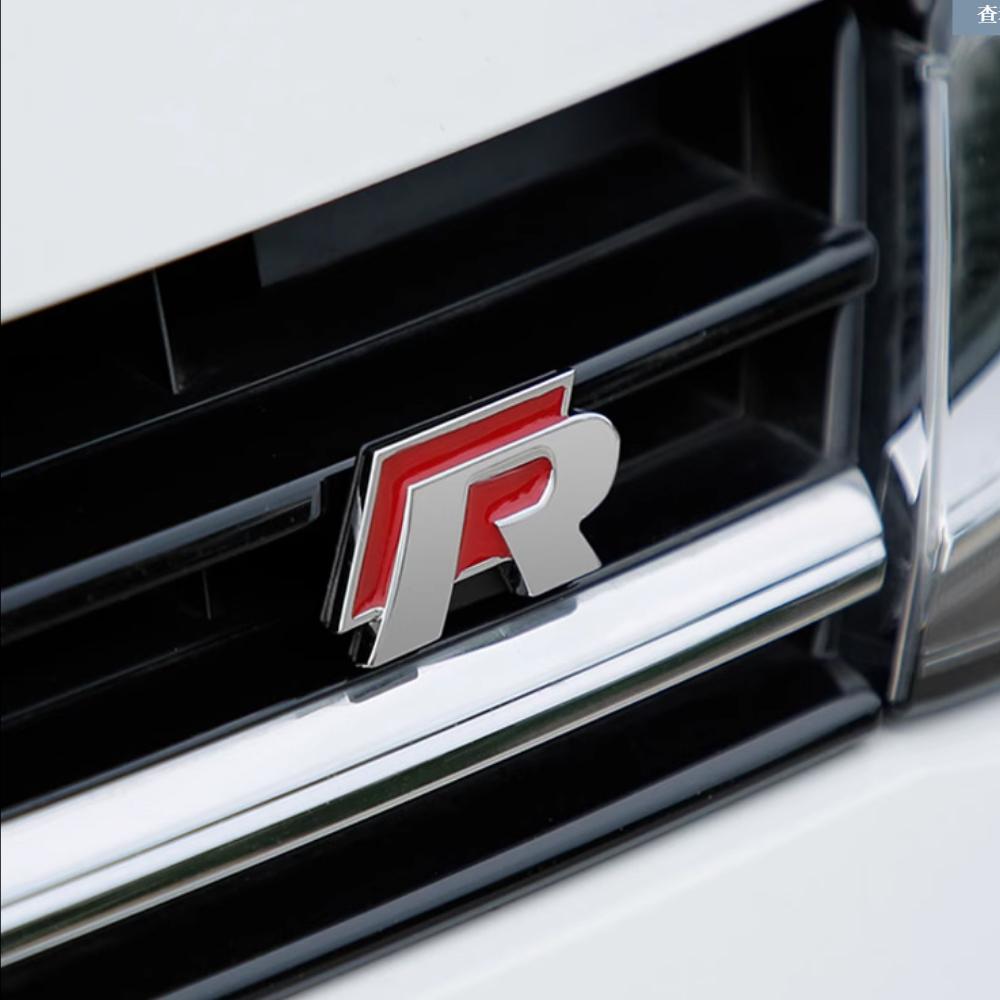 AABKX1 3D Metal R Rline Logo Badge Sticker Car Front Grille Trunk Emblem Stickers For Volkswagen VW Polo Golf Polo CADDY Beetle Jetta R