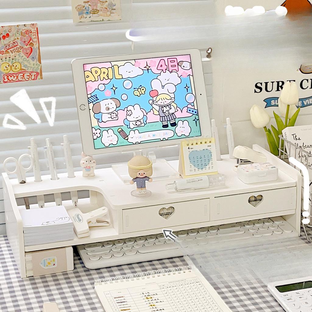 Настольный компьютер, более высокая полка, полка для хранения в студенческом общежитии, многоуровневый шкафчик, полка для хранения в ящике стола