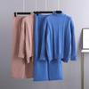Autumn Winter Half High Neck Solid Color Long Sleeve Twist Sweater Chic Sets For Women's Casual All Match Pullover Suit