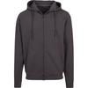 Build Your Brand Mens Plain French Terry Full Zip Hoodie