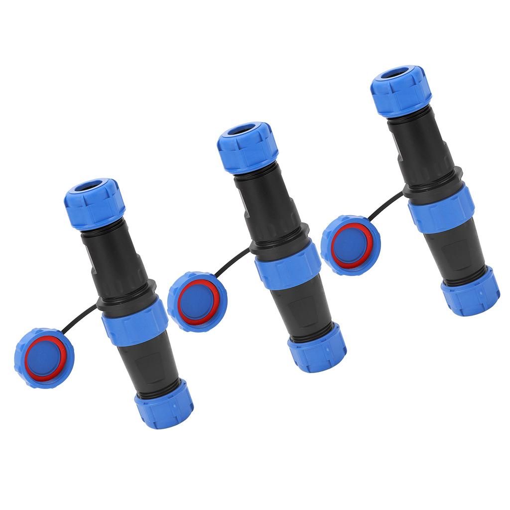 3PCS Industrial Electrical Power Cable Connector 2Pin IP68 Waterproof Aviation Bulkhead Connector AC