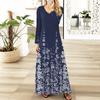 Womens Floral,Gradient Print Maxi Dresses Sexy Dresses Long Sleeve Elegant Fall Long Dresses Holiday Dresses for Women