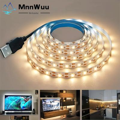 5 В USB светодиодная лента теплая/белая гибкая лампа рождественские украшения для подсветки телевизора освещение «сделай сам» спальни, шкафы, кухни