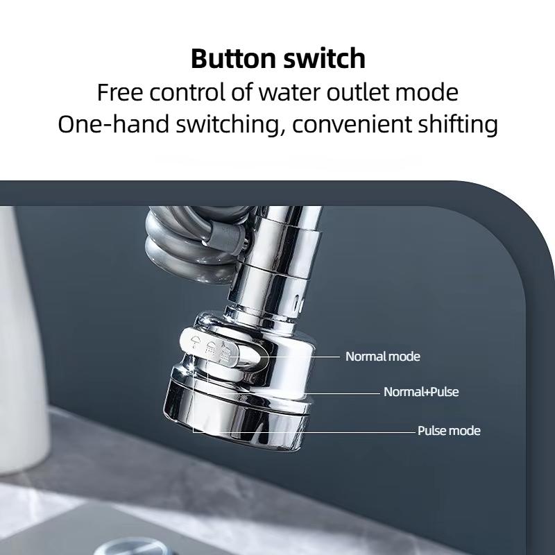 Kitchen Faucet Extender with Stretchable Hose Bathroom Sink Sprayer 3 Modes Faucet Sprayer Attachment Faucet Extender Aerator