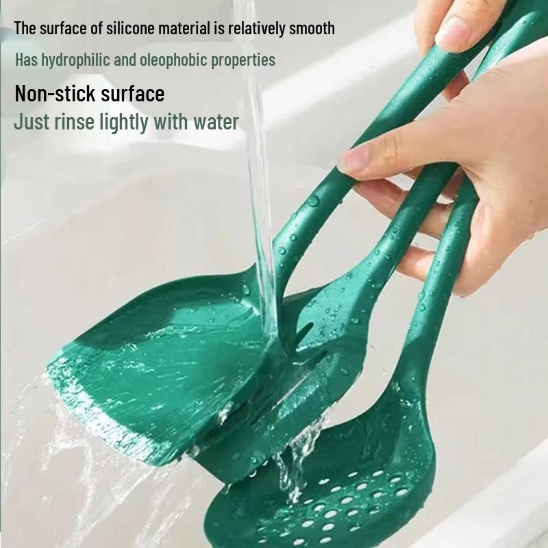 Heat-Resistant Silicone Spatula and Soup Ladle Set – Non-Stick, Food-Grade, Anti-Scald Kitchen Utensils