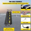 Cable Protector Ramp, 5 Packs 2 Channels Speed Bump Hump, Rubber Modular Speed Bump Rated 11000 LBS Load Capacity, Protective Wire Cord Ramp Driveway