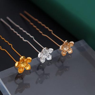Сплав Электрофорез Сохраняющий Цвет Сливовый Цветок Лоток DIY Антикварный Основа для Заколки, Ретро Алмазная Ступенчатая Основа для Заколки