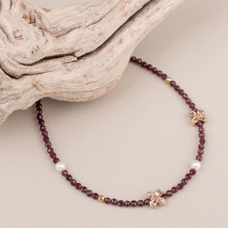 АВГУСТ АЛИСА Браслет из фиолетового хрусталя огранки «цветок»