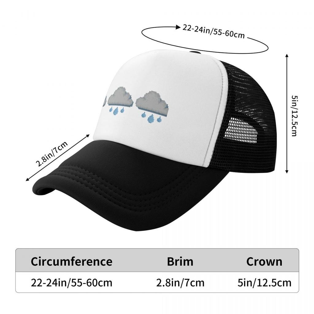 Ретро Pixel Grumpy Rain Cloud Weather Icon Design Бейсбольная кепка из пены для вечеринки, шляпы в стиле милитари, мужская кепка, мужская кепка, женская