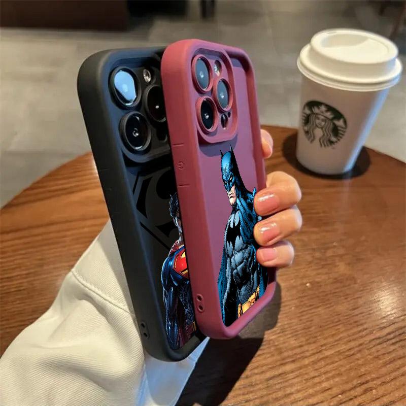 S-Supermans B-Batmans Phone Case For iPhone 17E 11 12 13 14 15 16 17 Pro Max Fundas 17 Air Plus 16e 13 Mini Silicone Back Cover
