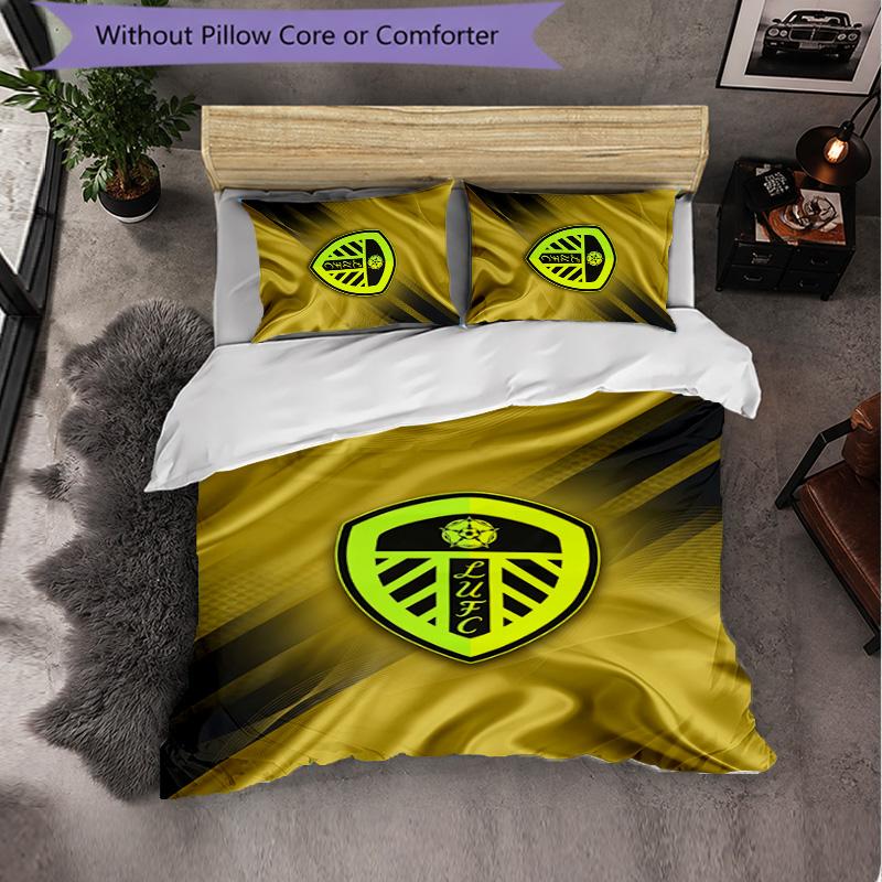 Leeds United Themed Bedding 3Pcs Duvet Cover Set Decorative Bed Linen For Teen Room Home Decoration