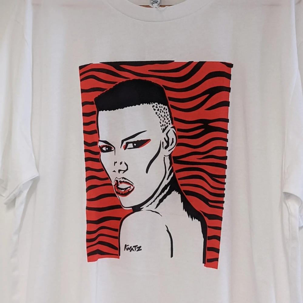 Grace Jones Gift For Fans White T-Shirt Cotton All Size DN19 Unisex T-Shirt