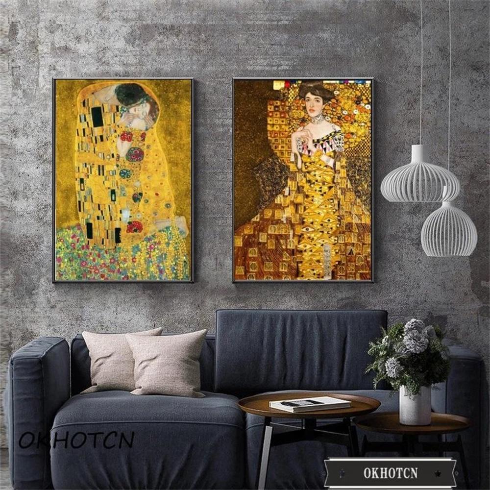 Retro Famous Gustav Klimt Posters and Prints Canvas Painting Modern Home Decoration Wall Art Picture for Interior Living Room No Frame