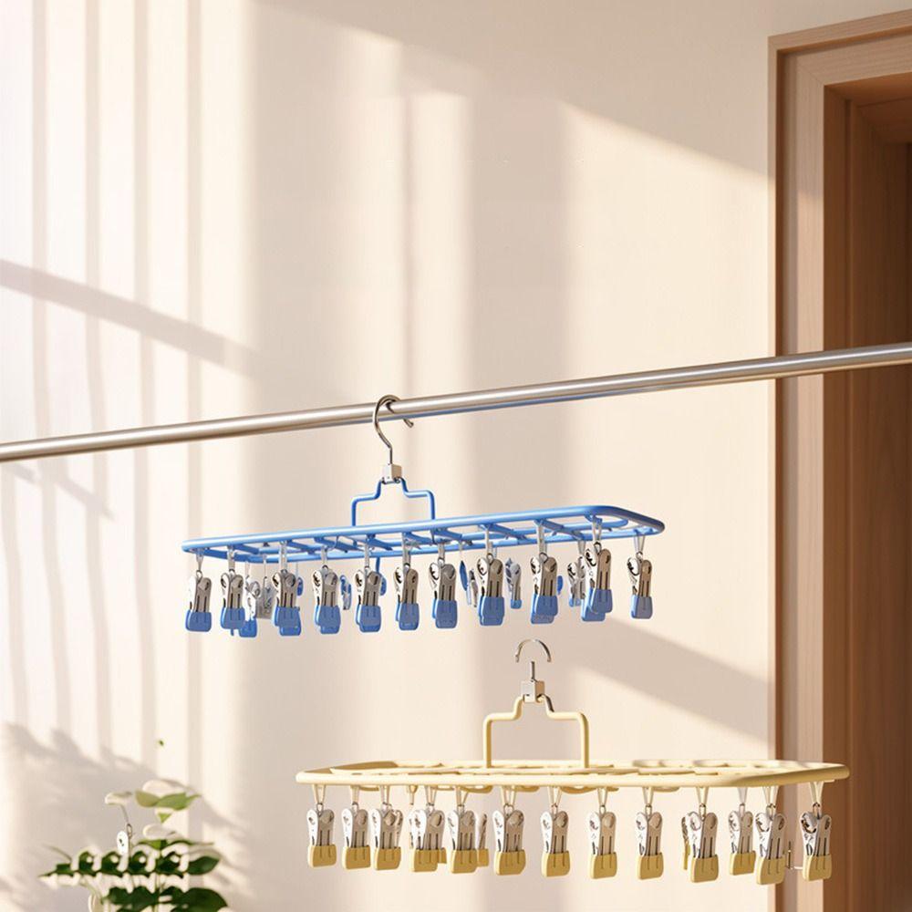 Multi Clip Clothes Drying Rack Windproof Pants Hanger Gifts Laundry Drying Hanger Home Organizer