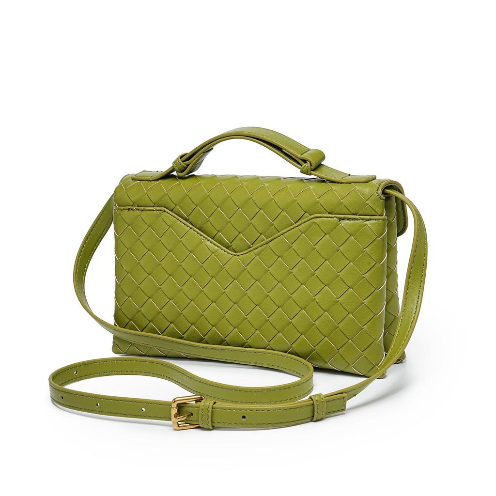 New Handwoven Small Square Bag Fashionable Women's Handbag Briefcase Large Capacity Shoulder Messenger Bag