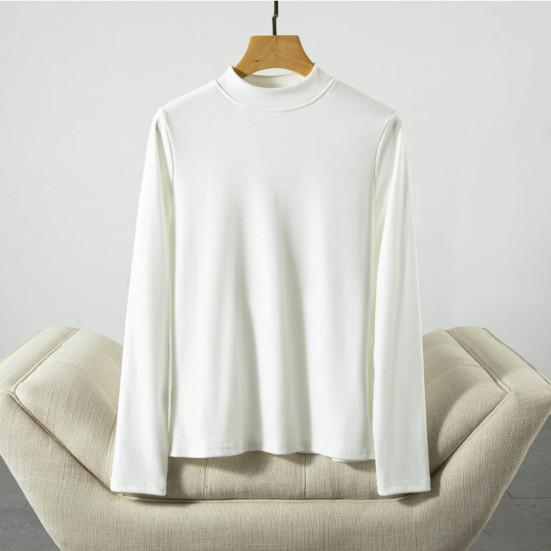 Женские нижние топы DE Velvet Self-Heating Thermal Top Half High Gate Long Sleeve Slim Fit Base Layer Shirt