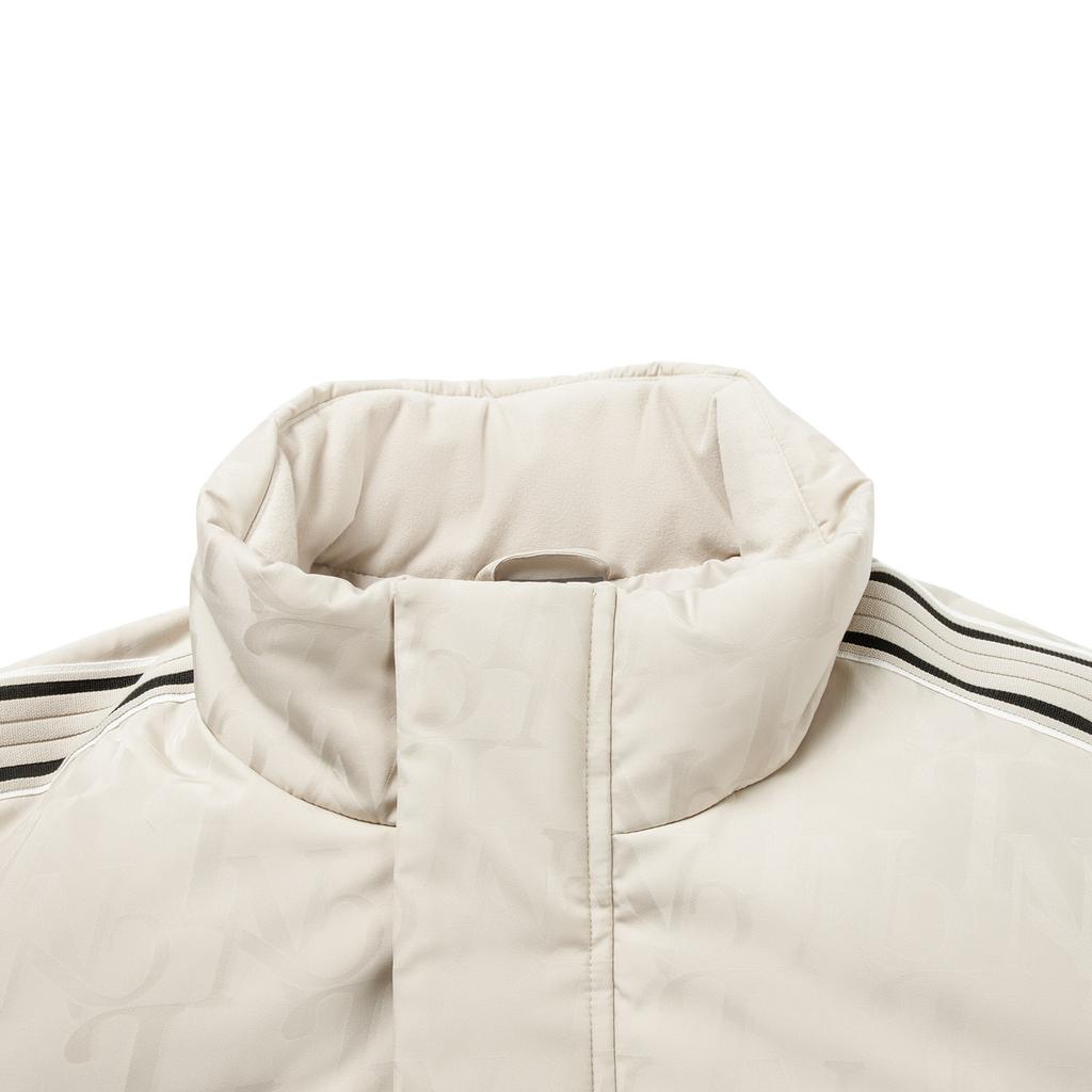 LiNing Спортивная трендовая серия Куртка пуховик с воротником-стойкой и молнией, цветной блок, унисекс верхняя одежда AYMV493-1