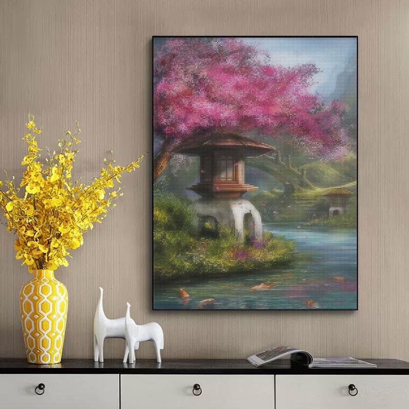 5D алмазная живопись река полное круглое дерево Алмазная вышивка мозаика распродажа пейзажный декор для дома 30x40 см/12x16 дюймов