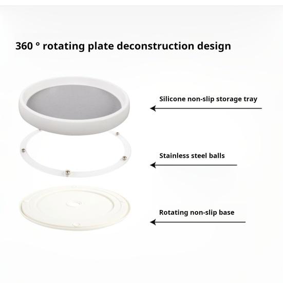 360-Degree Rotatable Lazy Susan Organizer Large Capacity Non-Skid Design Multipurpose Kitchen Spice Rack Lazy Susan Turntable