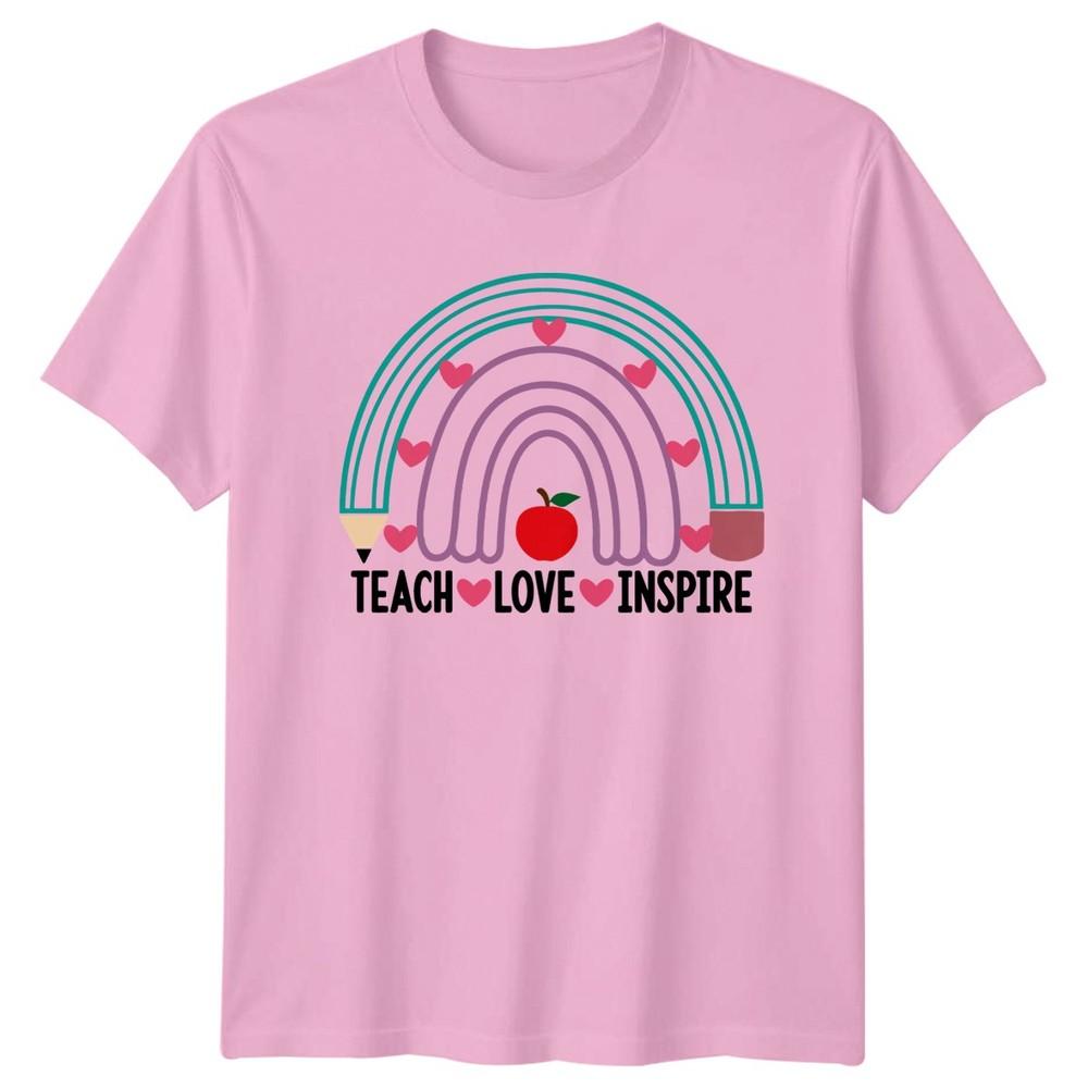 Teach Love Inspire Unisexs TShirt EleUnisextary Teaching Gift For Her