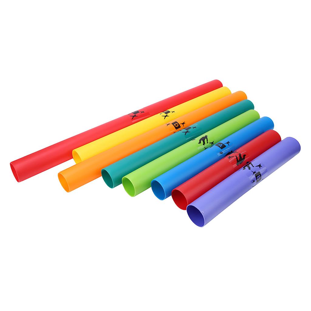 8pcs Orff Percussion Instrument Plastic Sound Tube Color Octave Tube Kit Kids Musical Toy