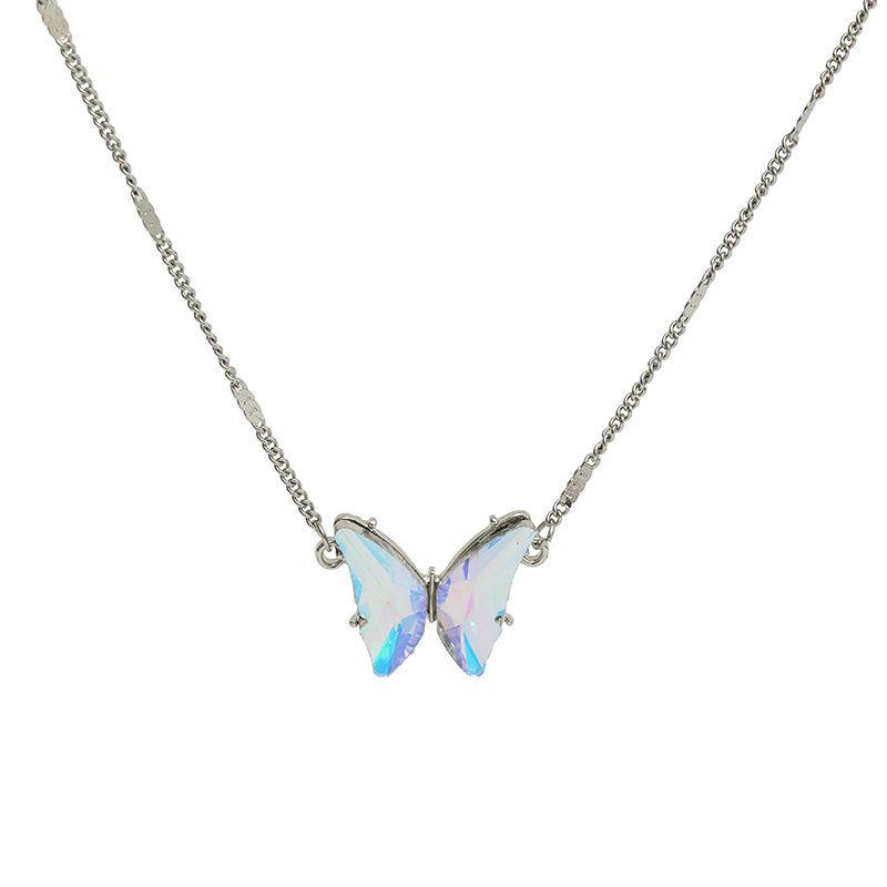 JMXD-лазерная постепенная смена цепочек со стразами в виде бабочки, маленькая цепочка, крутая универсальная цепочка на ключицу, модные и изысканные женские украшения