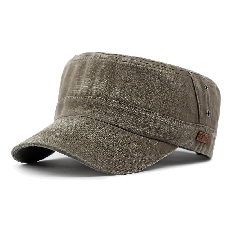 Мужская шляпа с плоским верхом, винтажная армейская шляпа из мытого хлопка