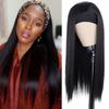Long Black Straight Headband Wigs Heat Resistant Synthetic Hair Wig Machine Made Wig For Black Women