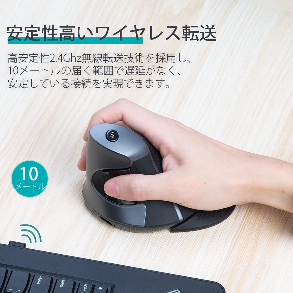 DELUX Беспроводная Эргономичная Мышь Тихая Вертикальная Съемная Кисть 6 Карпальная Рука для 2.4G Мыши, Подставка для запястья, 800/1200/1600 DPI, Кнопки, Туннельный синдром, Запястье, Усталость,