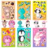 6 Pieces/pack of Small Animals Puzzle Stickers Cartoon Stickers Children's Creative Animal Puzzle DIY Stickers