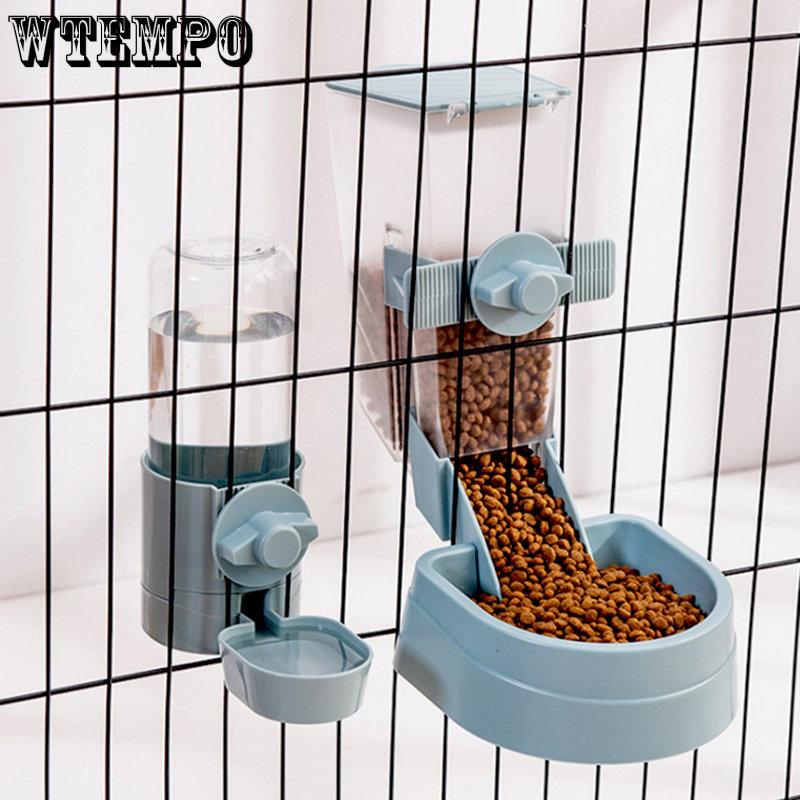 Automatic Pet Bowls Cage Hanging Feeder Pet Water Bottle Food Container Dispenser Bowl for Puppy Cats Rabbit Pet Feeding Product