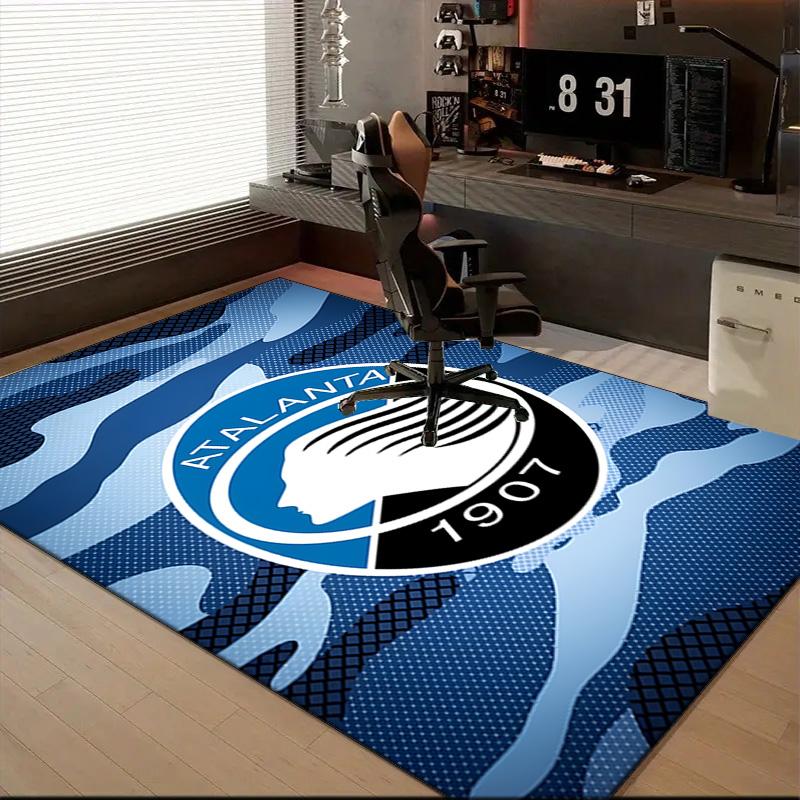 Football Atalanta Rug for Living Room, Game Rooms, Office, Bedroom, Office Floor Mat Playful Design, fan gifts Christmas decor