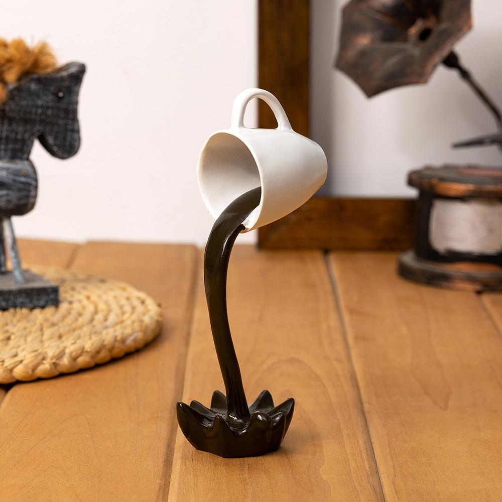 1-Piece Floating Coffee-Shaped Ornament, Creative 3D Hanging Resin Coffee Cup Ornament Suitable for Kitchen Countertops, Home Office Desktop Decoratio