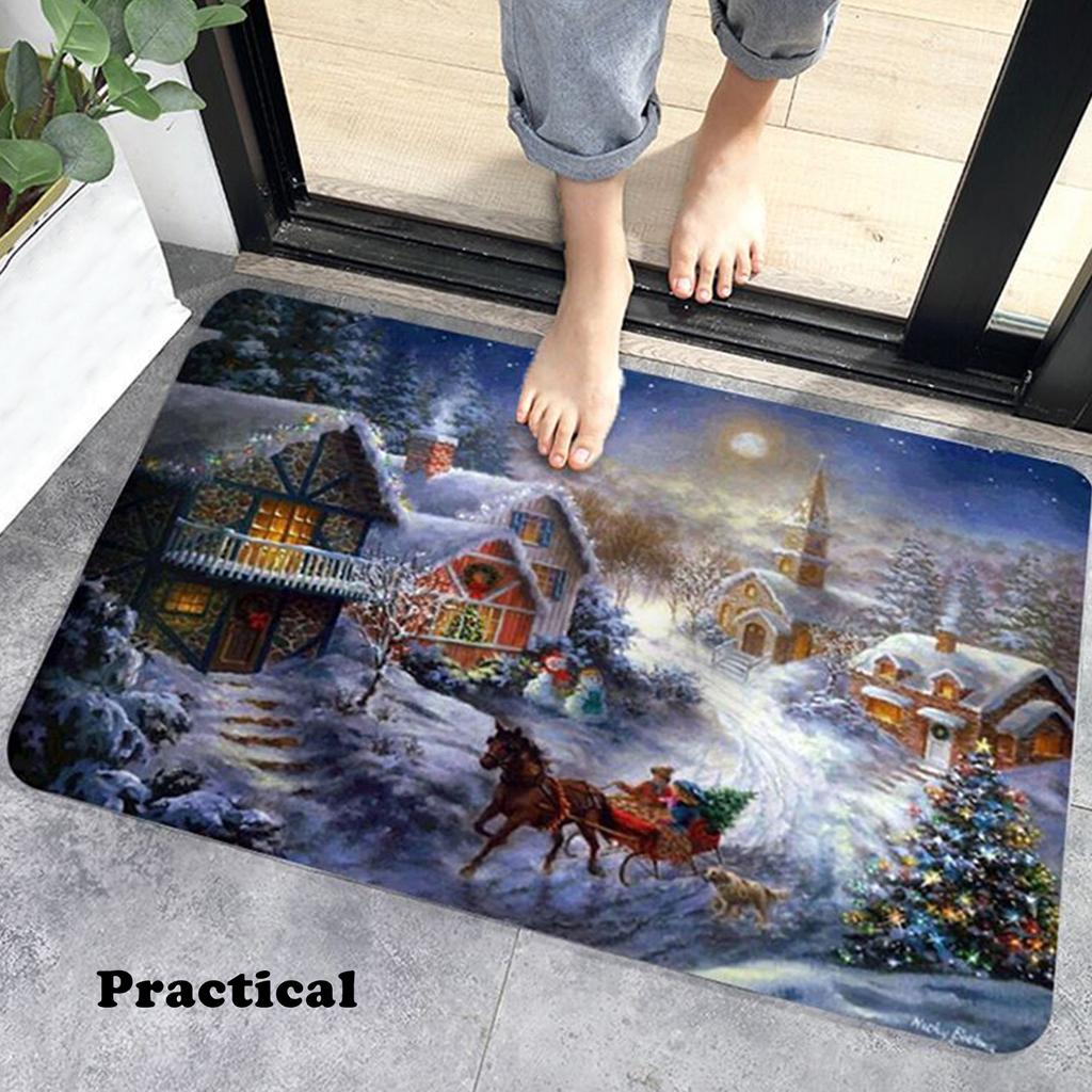 Christmas Decorative Floor Mats Merry Christmas Doormat Holiday Funny Welcome Floor Mats Anti-Slip Christmas Doormat Merry Christmas Various Pattern