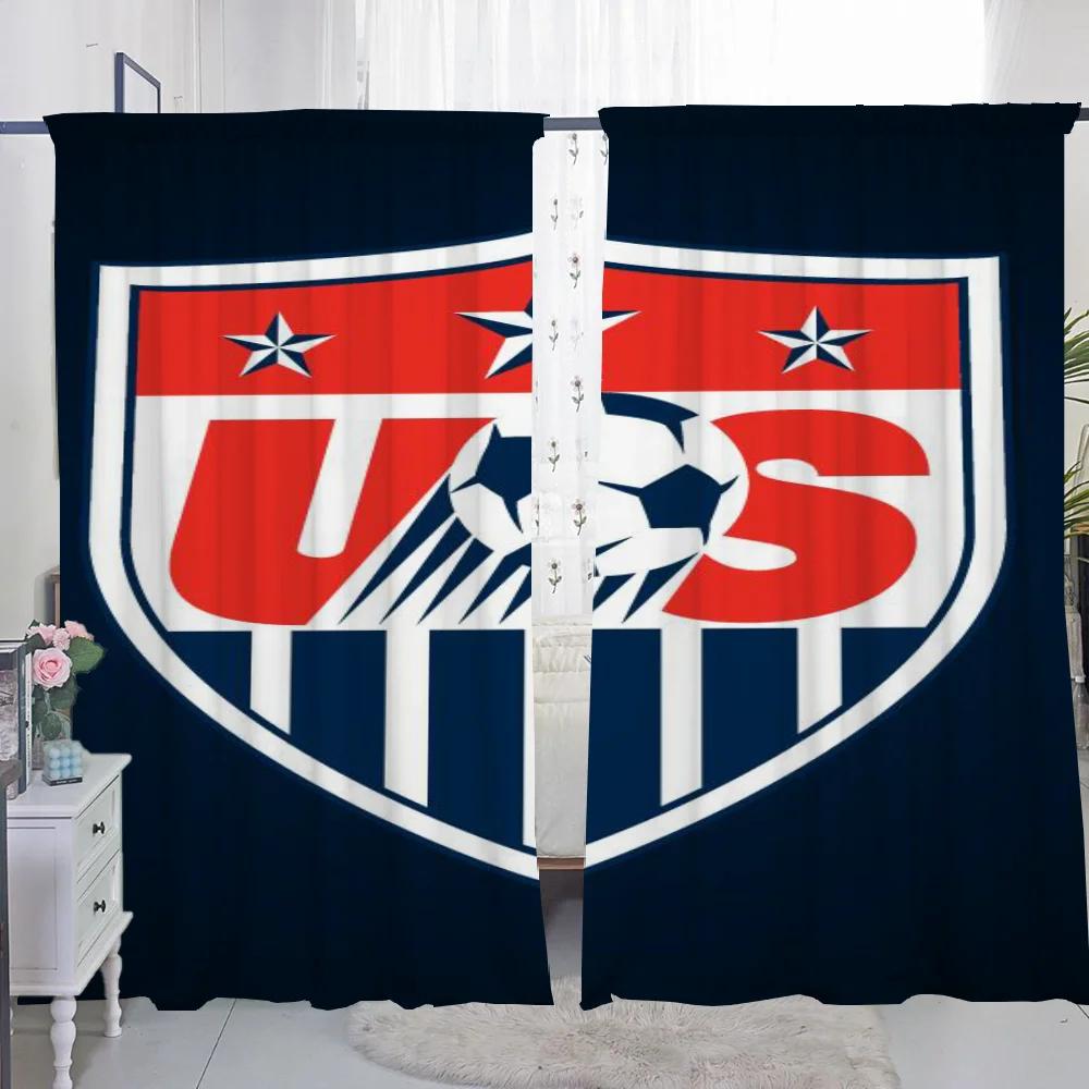 Оконные кухонные шторы для гостиной 2 штуки Блэкаут шторы Дверная штора США Национальная команда Украшение спальни Перегородка