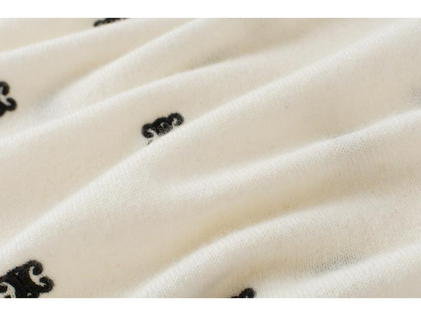 Женский свитер из 100% чистого кашемира с круглым вырезом, вышивкой и свободного кроя