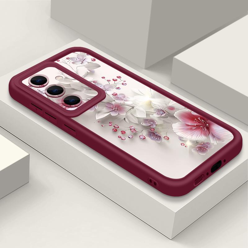 Чехол с рисунком розовых и белых цветов для Samsung Galaxy A57 A37 A17 A56 A36 A26 A16 5G A55 A35 A15 A54 S21 FE S22 S23 S24 Plus S25 Edge S26 Ultra