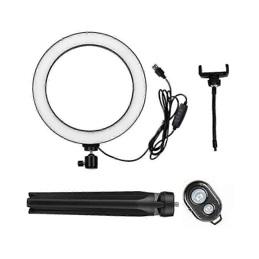 18” Ring Light with Tripod & Phone Holder - Dimmable LED Desk Light for Makeup, Videos & Live Streaming
