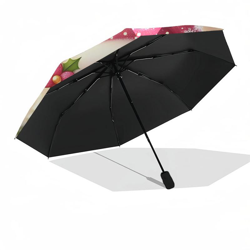 Gingerbread Man Themed Travel Umbrella 8 Ribs Automatic Opening and Closing,Portable Folding Design,Compact and Stylish Umbrella Suitable