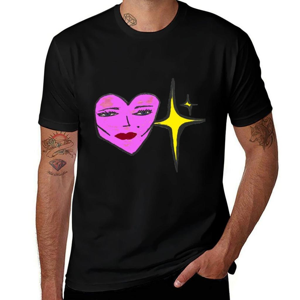 Heart Glow Tshirt Summer Print Short Sleeve Tee