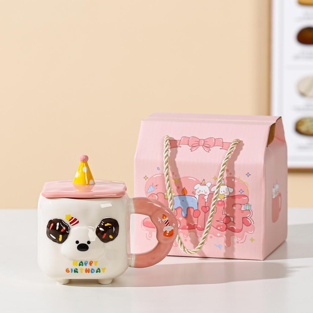 Cute Cartoon Cute Pet Animal Mug Souvenir Gift Box Birthday Party Cute Ceramic Cup Home Breakfast Cup