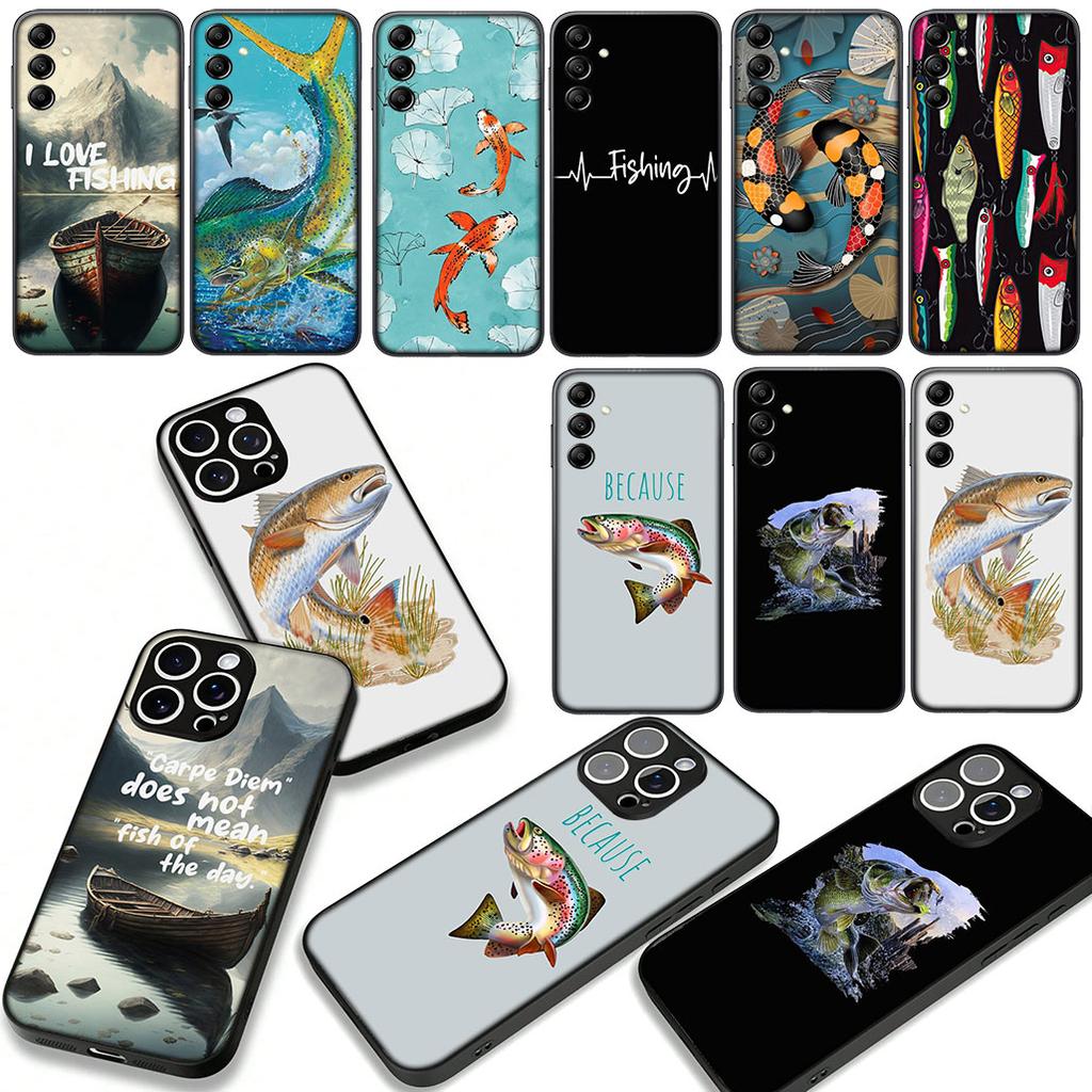Phone Cover for Xiaomi Redmi Note 14 12 13 ProPlus A3 Pro Plus 12C 13C 14C 5G Case Fly Trout Carp Fishing Fish Rod Casing