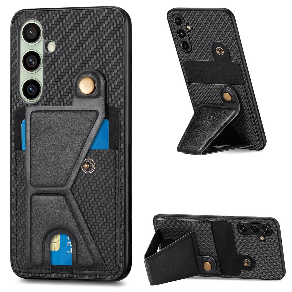 For Samsung Galaxy A56 5G Case with K-Shaped Kickstand Leather Phone Back Cover