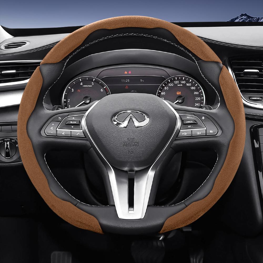 Bpzsw1 Подходит для рулевого колеса Infiniti Sports из замшевой кожи со съемной конструкцией на кнопках для моделей, таких как Q50 Qx50 Qx55
