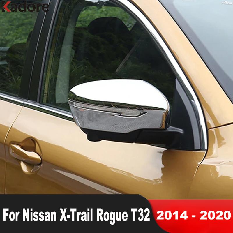 Rearview Mirror Cover Trim For Nissan X-Trail Rogue T32 2014-2018 Chrome Car Side Wing Mirror Shell Cap Accessories