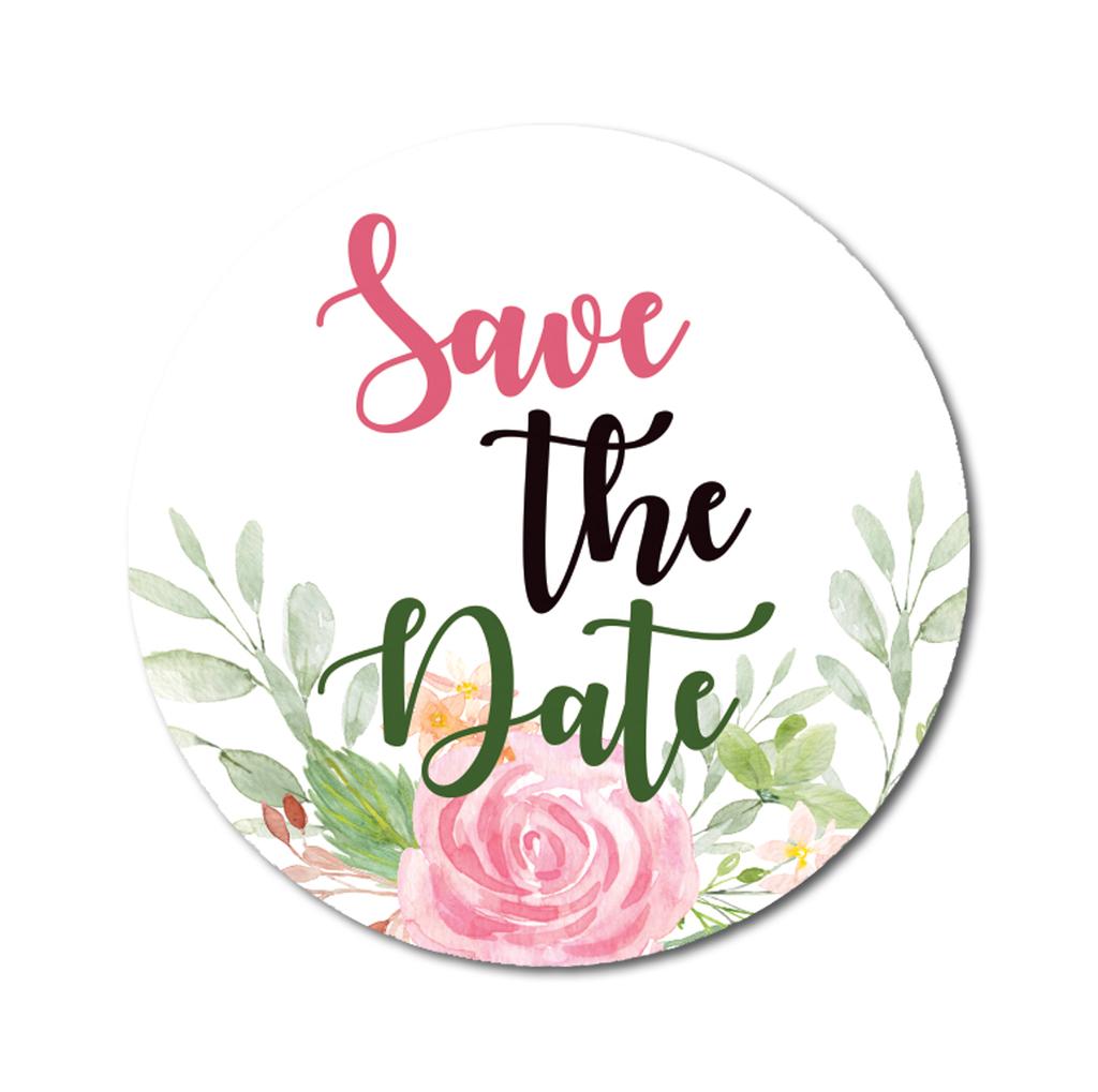 Darling Souvenir Round Glitter Background Save The Date Stickers 1,6-дюймовые конверты Seals-45