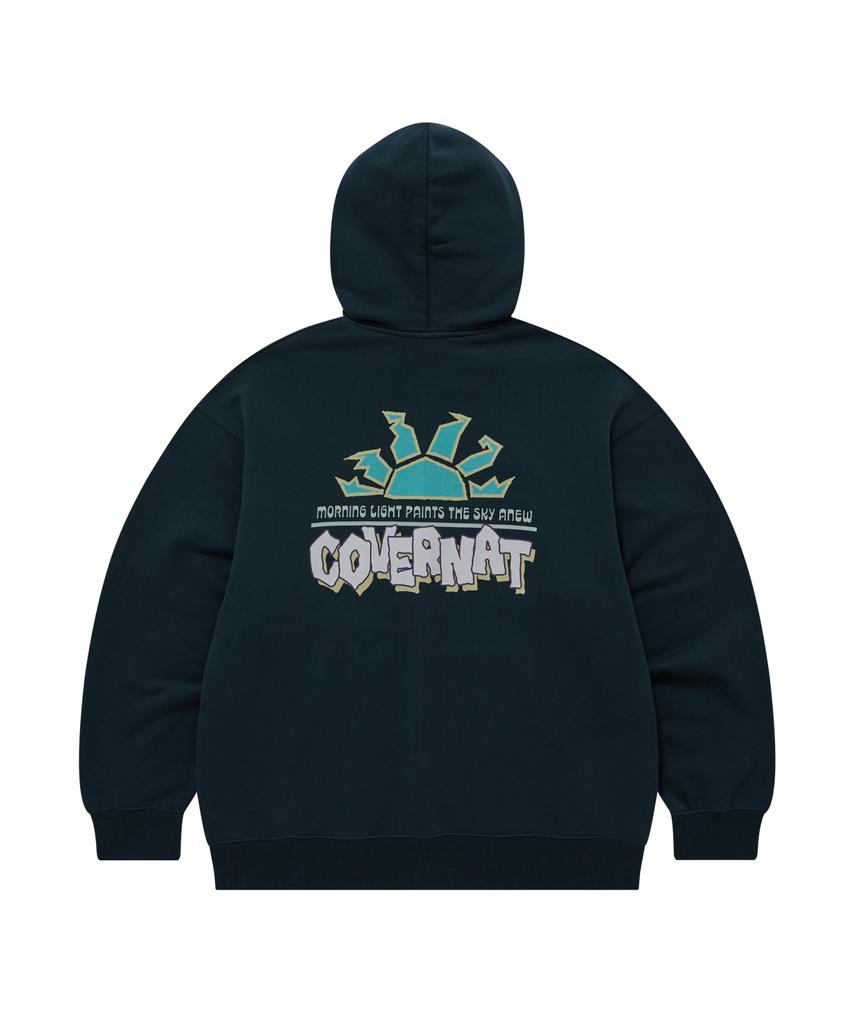 Covernat Rising Sun Graphic Zip-Up Hoodie Navy