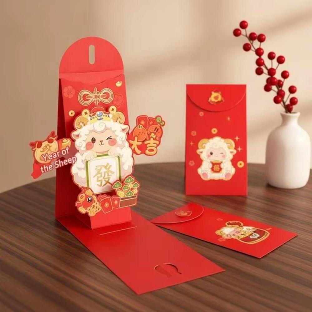 Cartoon Patterns Lucky Money Packets 3D Stereo New Year Gifts Red Envelopes Chinese New Year