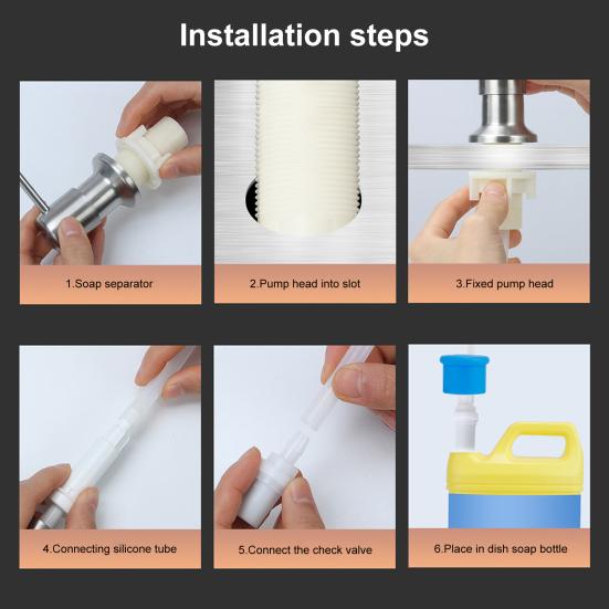 Дозатор для мыла из нержавеющей стали с удлинительной трубкой 100 см. Пресс для кухонной столешницы. Встроенная раковина. Головка насоса для дозирования жидкого мыла для мытья посуды.