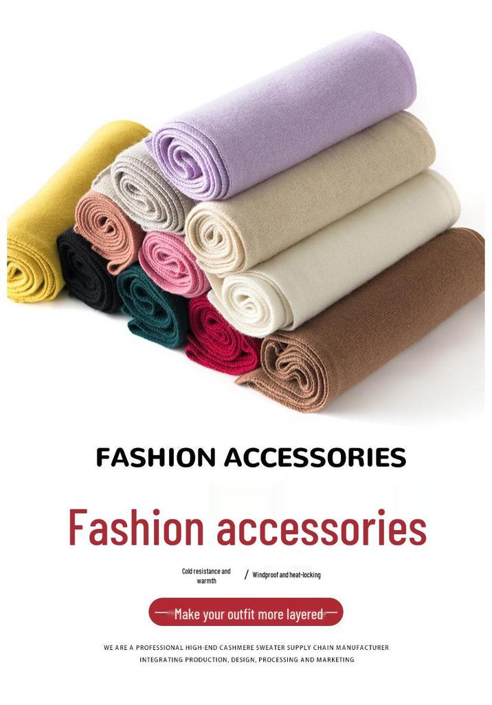 11-Color Pure Cashmere Unisex Knit Scarf: Warm, Thick, Fashionable Neck Gaiter